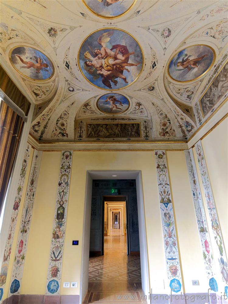 Milan (Italy) - Doors in line in Palazzo Serbelloni looking from the second boudoir